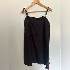 NWT Reformation Aubree Linen Dress in Black Size S
